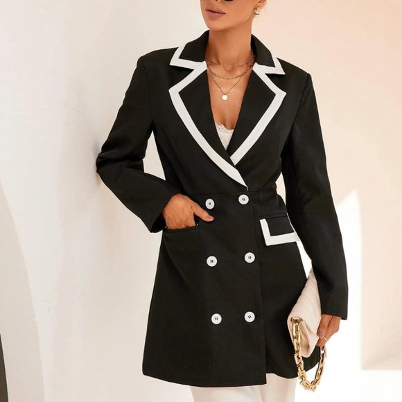 Black Preppy Womens Blazer - Picture 4 of 5